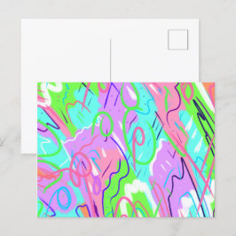パステル抽象芸術ポップ・アートのアート ポストカード