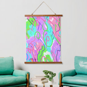 パステル抽象芸術ポップ・アートのアート 吊り下げ型タペストリー