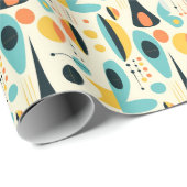 パステル抽象芸術ミッドセンチュリーパターン ラッピングペーパー (ロールコーナー)