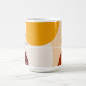 パステル抽象芸術ライブ笑いラブ コーヒーマグカップ (中央)