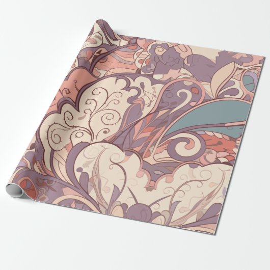 パステル抽象芸術ラッピング紙 ラッピングペーパー (アンロールド)