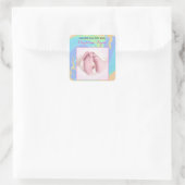 パステル抽象芸術歓迎生まれ新しいカスタム写真 スクエアシール (バッグ)