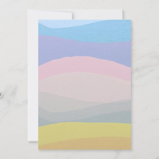 パステル抽象芸術水の色の結婚式の招待 招待状 (裏面)