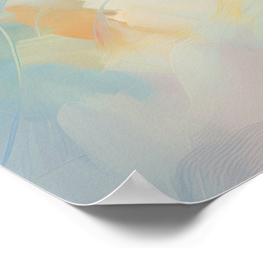 パステル抽象芸術水彩フローラウォールアートポスター ポスター (角)