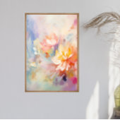 パステル抽象芸術水彩フローラウォールアートポスター ポスター