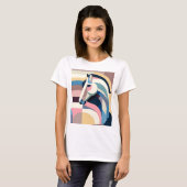 パステル抽象馬プリントTシャツ Tシャツ (正面フル)