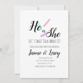 パステル振りかけるジェンダーが彼または彼女を明らかにする 招待状 (正面)