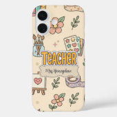 パステル教師学校用品パターン Case-Mate iPhoneケース (裏面)
