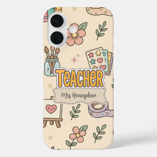 パステル教師学校用品パターン Case-Mate iPhoneケース (裏面)