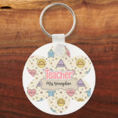 パステル教師数学図形パターン キーホルダー (正面)
