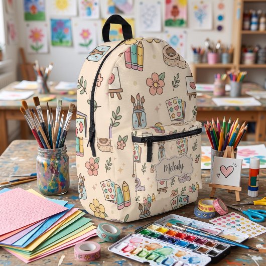 パステル教師 学校用品 プリントバックパック