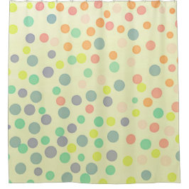 パステル数々のイエローの紙吹雪ドット シャワーカーテン