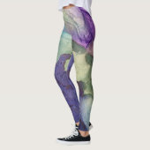 パステル数々のカラーアルコールインク液体抽象芸術アート レギンス (左)