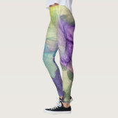 パステル数々のカラーアルコールインク液体抽象芸術アート レギンス (左)