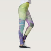 パステル数々のカラーアルコールインク液体抽象芸術アート レギンス (右)