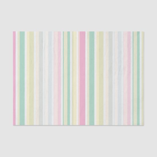 パステル数々のカラーストライプティッシュペーパー 薄葉紙 (正面)