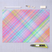 パステル数々のカラー格子織物 薄葉紙 (クラフト)