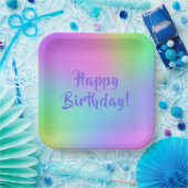 パステル数々のカラー誕生日プレート ペーパープレート (パーティー)