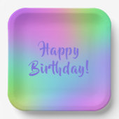 パステル数々のカラー誕生日プレート ペーパープレート (正面)