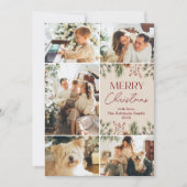 パステル数々のファミリーフォトメリークリスマスカード シーズンカード (正面)