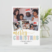 パステル数々のフォトクリスマスフォトカード 招待状 (スタンド正面)