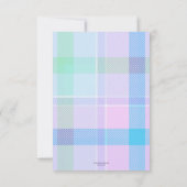 パステル数々のプレイドベビー写真サンキューカード サンキューカード (裏面)