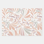 パステル数々の抽象芸術フローラ植物学 ラッピングペーパーシート (正面3)