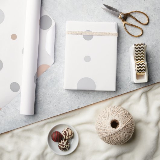 パステル数々の水玉模様 ラッピングペーパー (クラフト)