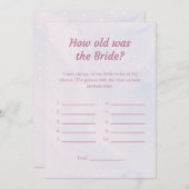 パステル新婦シャワーゲームカードの年齢 招待状 (正面/裏面)