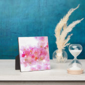 パステル日本のピンクの花が咲くさくらんぼツリー フォトプラーク (インサイチュ)