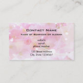 パステル日本のピンクの花が咲くさくらんぼツリー 名刺 (裏面)