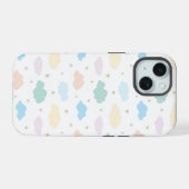 パステル星と雲 iPhone 15ケース (裏面横)