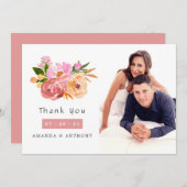 パステル春の結婚式結婚フローラの写真 サンキューカード (正面/裏面)