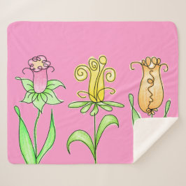 パステル春の花 シェルパブランケット