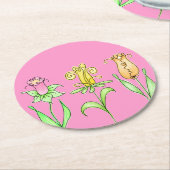 パステル春の花 ラウンドペーパーコースター (アングル)