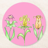 パステル春の花 ラウンドペーパーコースター (正面)