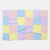 パステル春カラー市松模様にズ キッチンタオル (横)