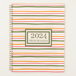 パステル春ストリッピングパーソナライズされたプランナー プランナー手帳