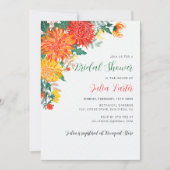 パステル春ダリアフローラリースブライダルシャワー 招待状 (正面)