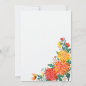 パステル春ダリアフローラリースブライダルシャワー 招待状 (裏面)