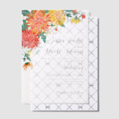 パステル春ダリアワイルドフラワーズリース結婚ズ ベラム紙招待状 (オフセット (招待状))