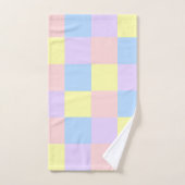 パステル春チェッカー バスタオルセット (ハンドタオル)