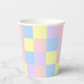 パステル春チェッカー 紙コップ (正面)