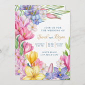 パステル春チューリップクロカス結婚式招待状 招待状 (正面/裏面)