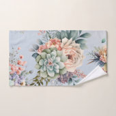 パステル春フローラブルーバスルーム用タオルセット バスタオルセット (ハンドタオル)