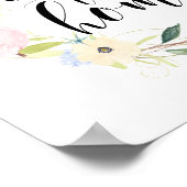 パステル春フローラリースウェルカムトゥーザウアホーム ポスター (角)