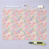 パステル春フローラルパターン02 薄葉紙 (クラフト)