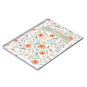 パステル春フローラルパターン ノートブック (左側)