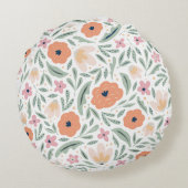 パステル春フローラルパターン ラウンドクッション (裏面)
