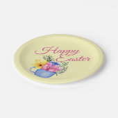 パステル春フローラ配置 ペーパープレート (アングル)